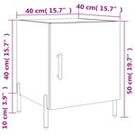 vidaXL Table de chevet chêne fumé 40x40x50 cm bois d'ingénierie