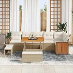 vidaXL Ensemble de canapé de jardin avec coussin 9 Pièces Beige et crème