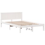 vidaXL Cadre de lit en pin blanc Blanc Pin massif 120 x 190 cm Durable