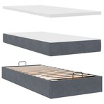 VidaXL Cadre de lit ottoman avec matelas gris foncé 180x200cm velours