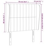 vidaXL Tête de lit avec oreilles Crème 93x23x118/128 cm Tissu