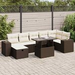 vidaXL Salon de jardin avec coussins 5 Pièces marron résine tressée