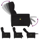 vidaXL Fauteuil de massage inclinable Noir Tissu