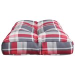 vidaXL Coussin de palette motif à carreaux rouge 70x40x12 cm tissu