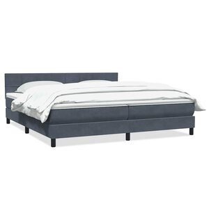 vidaXL Sommier à lattes de lit et matelas gris foncé 180x210cm velours