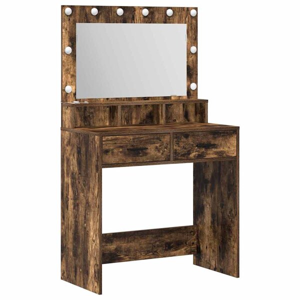 vidaXL Table de Toilette Chêne fumé 79 x 41 x 135 cm Bois d'ingénierie