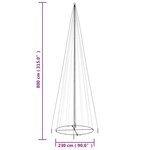 vidaXL Arbre de Noël cône 1134 LED Bleues 230x800 cm