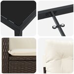 vidaXL Ensemble de Salle à Manger de Jardin de 7 Pièces avec Coussins Marron Poly Rotin