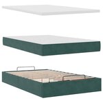 vidaXL Lit ottoman avec matelas et LED vert foncé 90x200cm velours