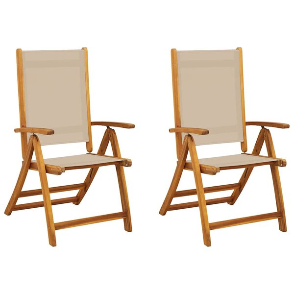 vidaXL Chaises pliables de jardin lot de 2 bois d'acacia et textilène