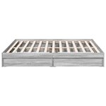 vidaXL Cadre de lit et tiroirs sonoma gris 200x200cm bois d'ingénierie