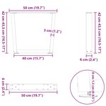vidaXL Pieds de table basse en forme de V  2 pièces  noir  50 x (42-43 3) cm  acier