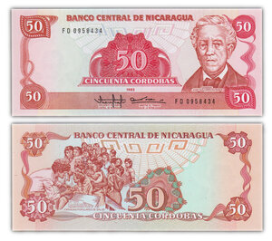 Billet de Collection 50 Cordobas 1985 Nicaragua - Neuf - P153a