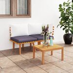 vidaXL Salon de jardin 2 Pièces avec coussins Bois d'acacia solide