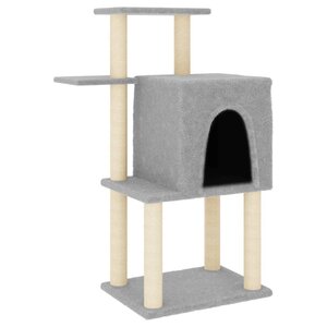 vidaXL Arbre à chat avec griffoirs en sisal gris clair 97 cm