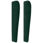 vidaXL Tête de lit avec oreilles Vert foncé 203x23x118/128 cm Velours
