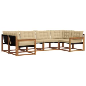vidaXL Ensemble de canapés d'extérieur 6 Pièces Naturel et Beige