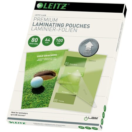 Leitz Pochettes de plastification ILAM 80 microns A4 100 Pièces