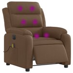 vidaXL Fauteuil inclinable de massage électrique marron tissu