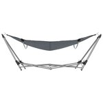 vidaXL Hamac avec support pliable Gris