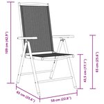 vidaXL Chaises de jardin pliables lot de 4 aluminium et textilène noir