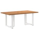 vidaXL Table à manger marron clair bois de chêne massif rectangulaire