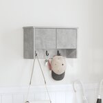 vidaXL Porte-manteau mural avec étagère Montage mural avec stockage avec porte Gris béton 50 x 20 x 30 cm