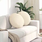 vidaXL Coussins de siège 2 Pièces Crème Ø 50 cm Tissu en velours côtelé