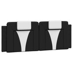 vidaXL Cadre de lit Viana sans matelas noir et blanc 140x190 cm similicuir