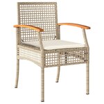 vidaXL Ensemble à manger de jardin avec coussins 5Pièces Beige poly rotin