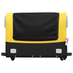 vidaXL Remorque de vélo noir et jaune 45 kg fer