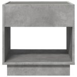 vidaXL Table de chevet avec LED infini gris béton 50x50x50 cm
