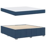 vidaXL Cadre de lit avec matelas Bleu 180 x 200 cm tissu