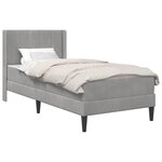 vidaXL Cadre de lit avec matelas Gris clair 90 x 200 cm Velours