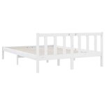 vidaXL Cadre de lit Blanc Bois de pin massif 135x190 cm Double