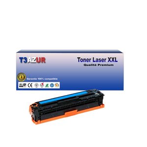 T3AZUR - Toner compatible avec HP Color LaserJet Pro MFP M282nw M283cdw M283fdn M283fdw W2211X (207X) Cyan avec puce