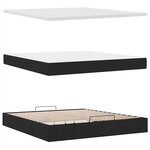 VidaXL Cadre de lit ottoman avec matelas noir 200x200cm tissu