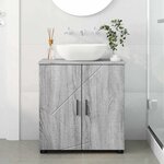 vidaXL Cabinet de salle de bain avec porte Gris Sonoma 61 x 35 x 64 cm