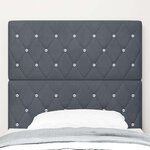 vidaXL Tête de Lit LED Argyle Manuel Gris foncé 100 cm Velours