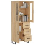 vidaXL Buffet haut Chêne sonoma 69 5x34x180 cm Bois d'ingénierie