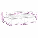 vidaXL Cadre de lit d'angle avec matelas Crème 90 x 200 cm Velours