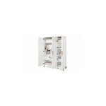 Armoire Lumi grande 6 étagères 3 portes Blanc