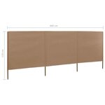 vidaXL Paravent 3 panneaux Tissu 400 x 80 cm Taupe