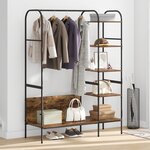 vidaXL Porte-vêtements avec étagères Chêne fumé 120x44x160 cm Bois d'ingénierie