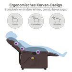 vidaXL Fauteuil inclinable de massage Marron foncé Tissu