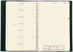 Agenda NOTE 24 Spirale Couv Plast Grainée noir 16 x 24 cm Quovadis
