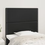 vidaXL Têtes de lit 2 Pièces Noir 100x5x78/88 cm Similicuir