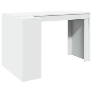 Bureau table poste de travail meuble d'ordinateur informatique étude 123 5 x 73 5 x 75 cm bois d'ingénierie blanc 02_0023509