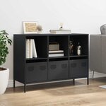 vidaXL Buffet noir 101 5x39x73 5 cm acier laminé à froid
