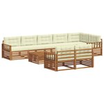 vidaXL Ensemble de canapés d'extérieur 9 pc Naturel et Crème